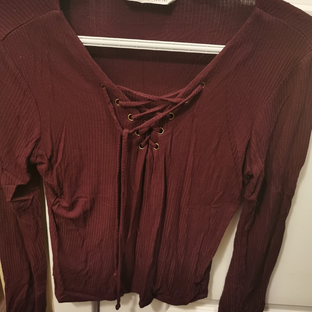 Lace up long Sleeve Shirt